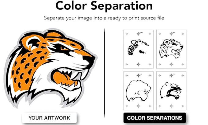 do professional spot color separation with halftone for screen printing