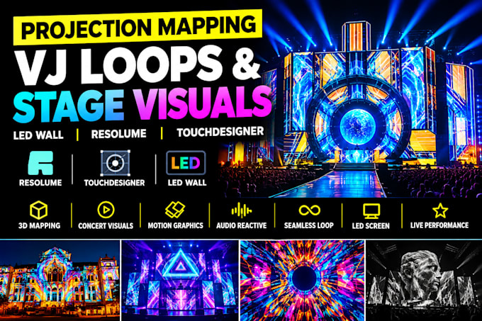 projection mapping vj loops led wall stage visuals resolume mapping stage show