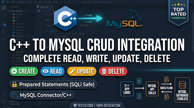 build c plus plus application with sql crud operation