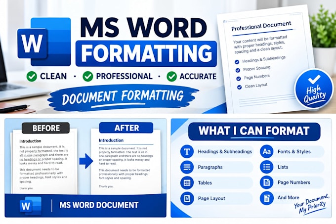 professionaly format and edit your ms word document