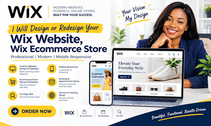 design or redesign your wix website, wix ecommerce store virtual assistant