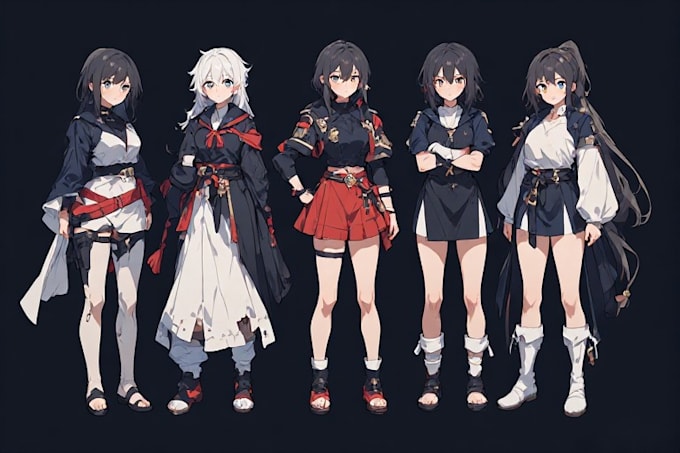 create original anime character sheet or reference for