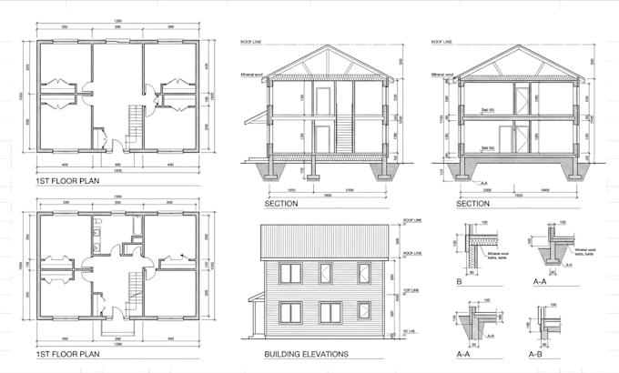 draft 2d floor plan house plan permit drawing and blueprint in autocad