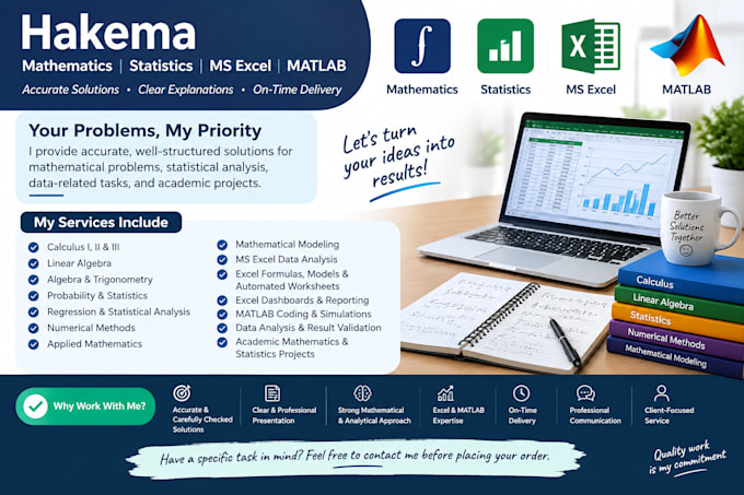 do mathematics, statistics and excel projects