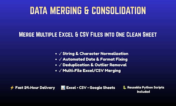 merge and combine multiple excel or csv files using python