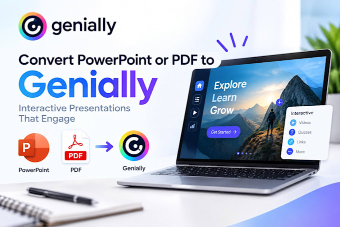 convert powerpoint or PDF to genially interactive presentation