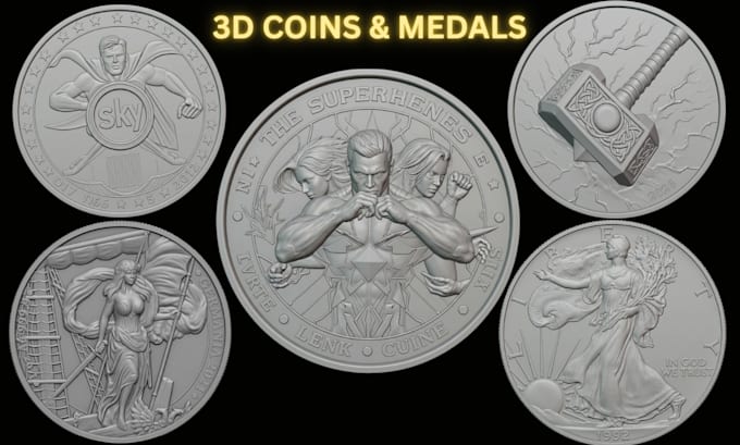 design 3d coin model,stl file for 3d printing and cnc