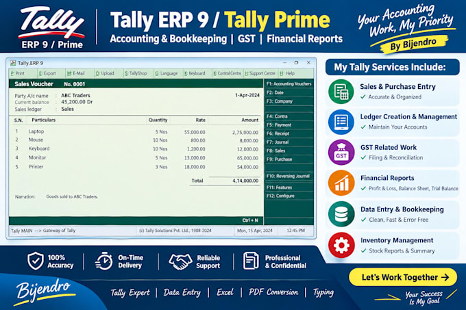 do accurate data entry, tally bookkeeping, excel and ms office tasks