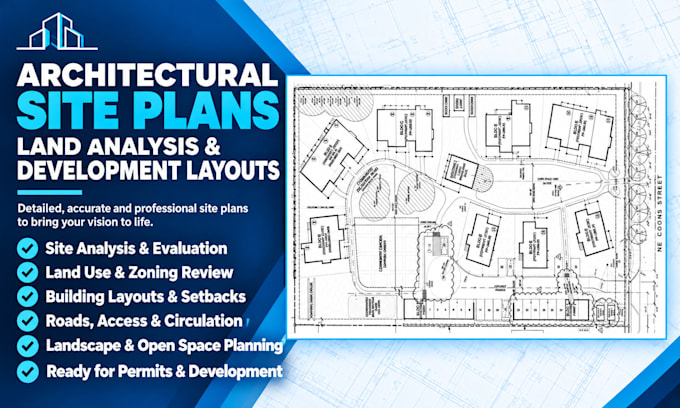 create fl, ca, tx professional site analysis and site planning designs