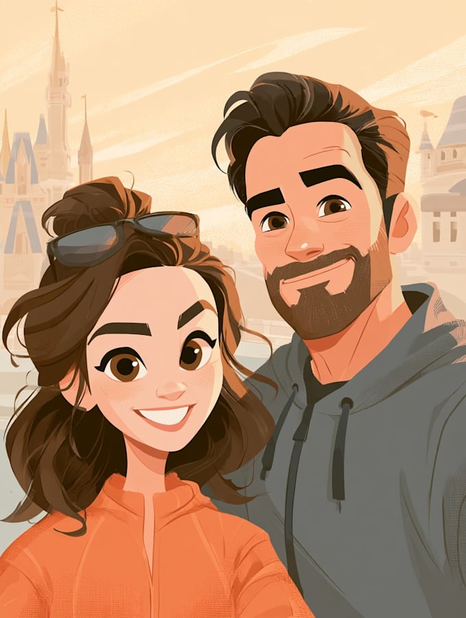 make a disney cartoon illustration