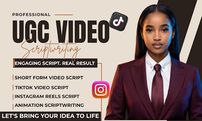 write ugc script for tiktok videos, instagram reels and video ads ugc script