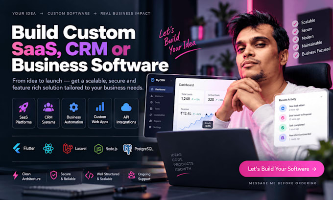 build custom saas CRM or business software