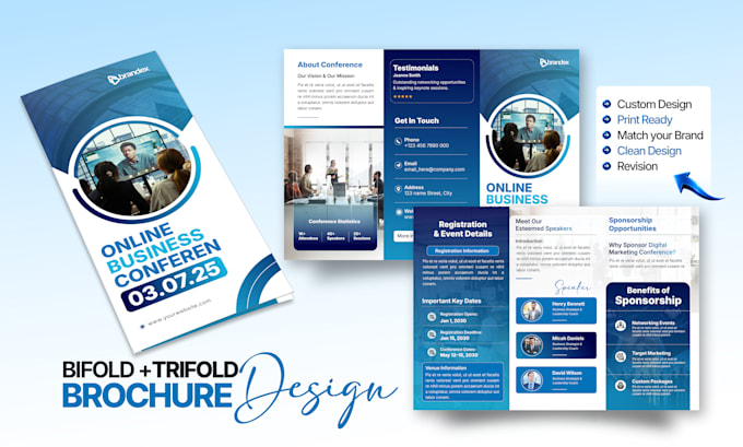 design a professional bifold or trifold brochure
