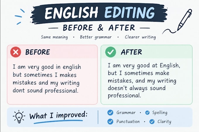 proofread and edit your english writing
