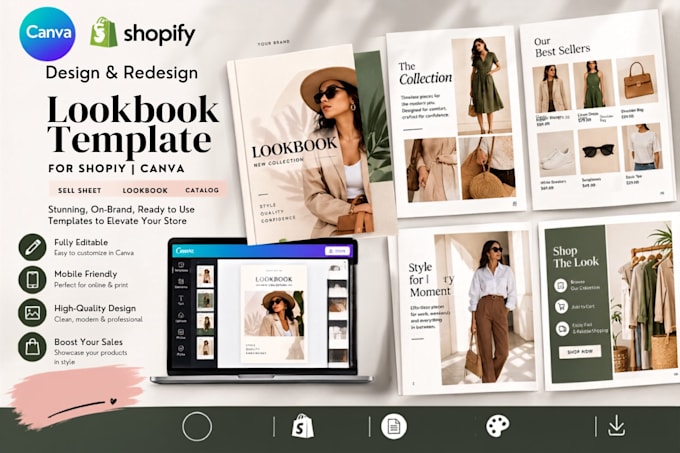 design redesign format lookbook for shopify canva lookbook template sell sheet