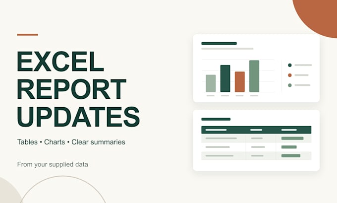 create or update excel reports with clear tables and charts