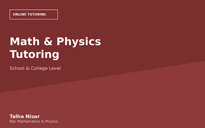teach math and physics online for school and college students