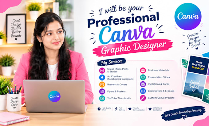 be your professional canva graphic designer