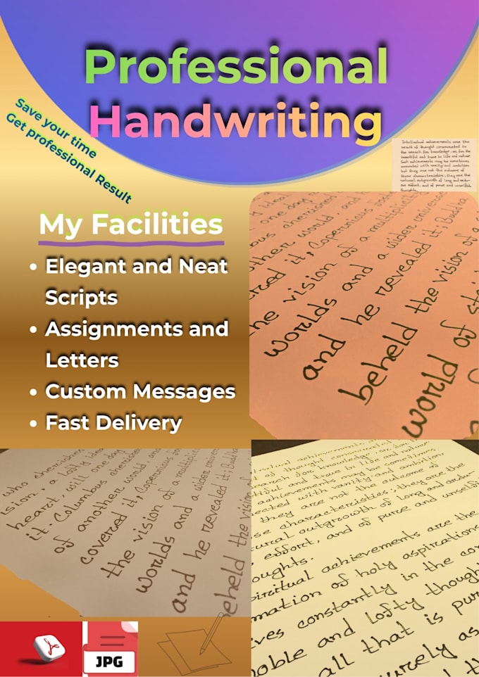 offer neat and clean handwriting