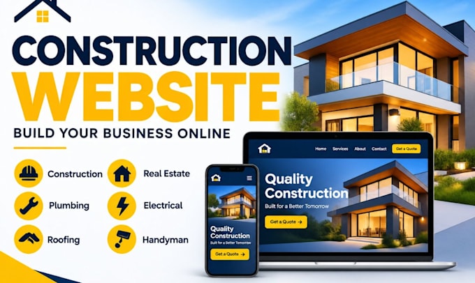 design cleaning, handyman, roofing, construction and plumbing websites