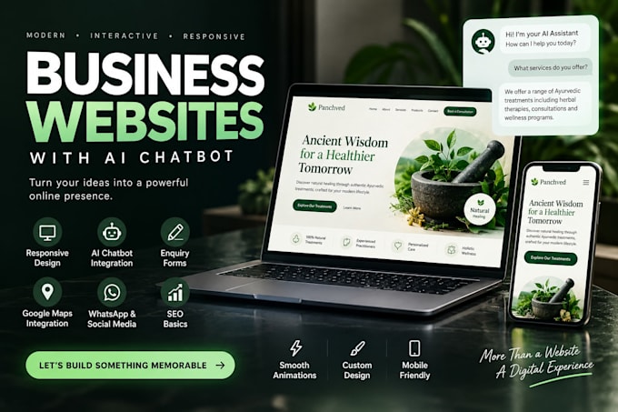 design a modern business website with an ai chatbot