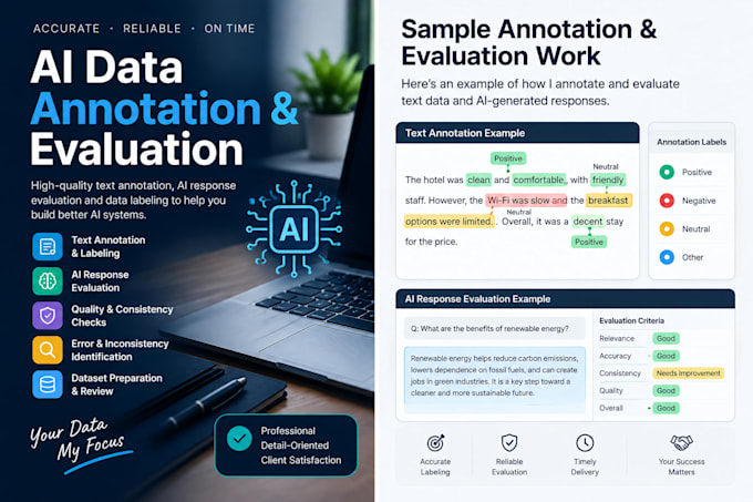 perform ai data annotation, evaluation and quality assurance