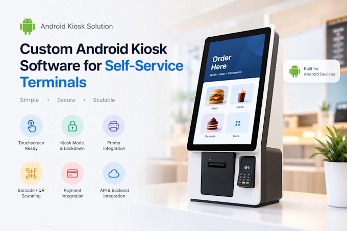 develop custom android kiosk software for self service terminals
