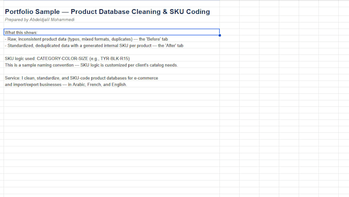 clean and standardize your product database in excel
