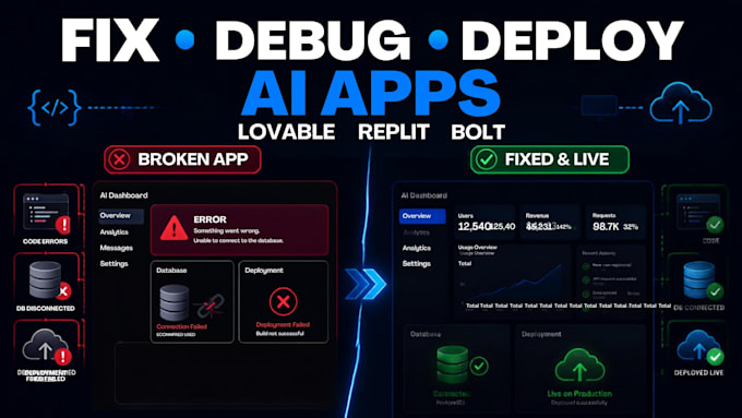 quickly fix and deploy your lovable or replit app, supabase database, auth