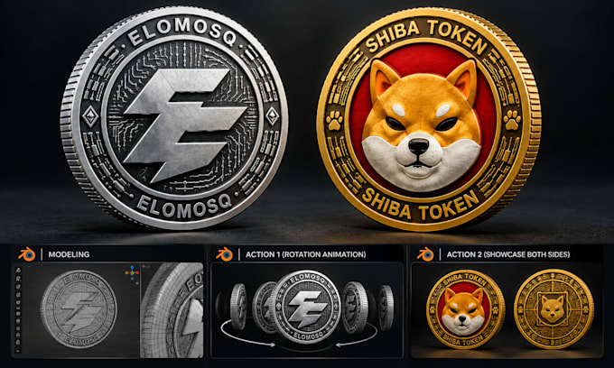 create a realistic 3d crypto coin, meme token and