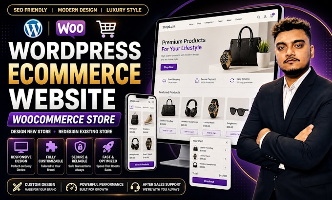 create a luxury wordpress ecommerce website with woocommerce