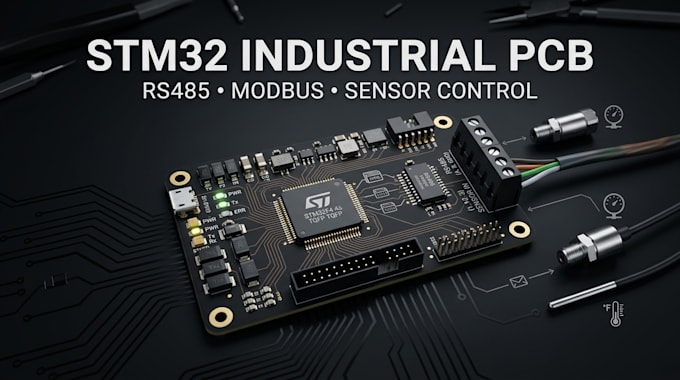 design stm32 industrial controller pcb with rs485 modbus and sensor interface