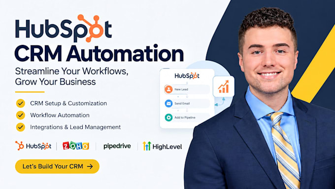 setup hubspot zoho pipedrive CRM automation workflows and integrations