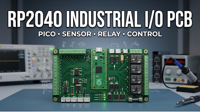 design rp2040 raspberry pi pico industrial io control pcb, gpio interfaces