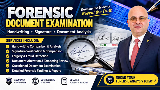do forensic handwriting analysis, signature comparison, document analysis