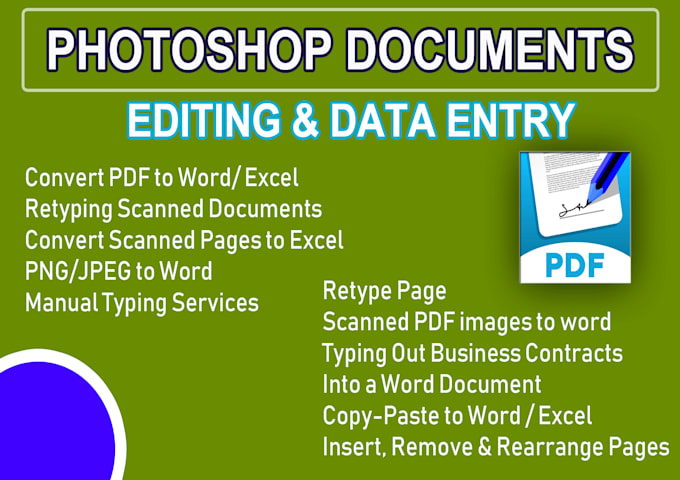 professionally edit or modify you pdf files in photoshop
