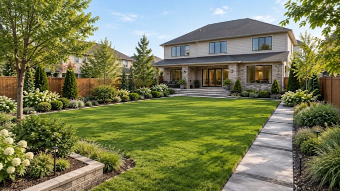 design your luxury backyard landscape with 3d rendering