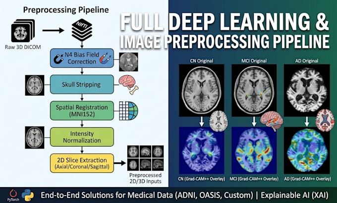 build medical image preprocessing, CNN classification, and xai pipelines