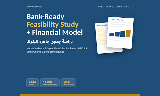 create a bank ready feasibility study and financial model for saudi, gcc