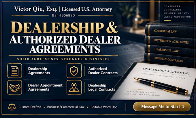 prepare a custom authorized dealer contract