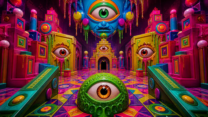 create surreal and psychedelic promotional visuals
