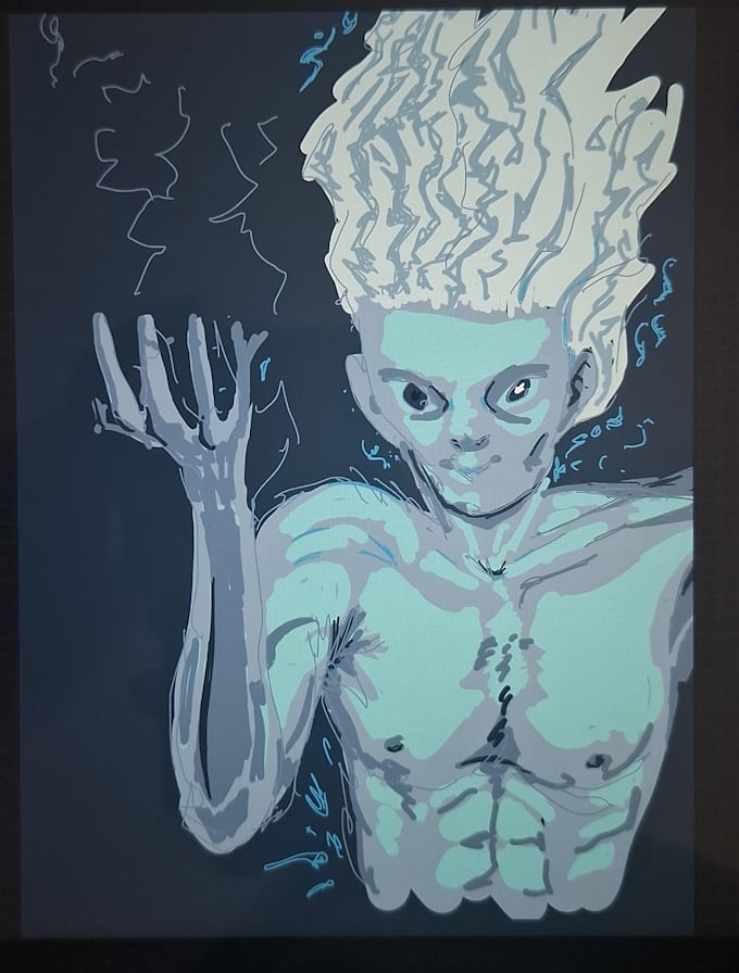 make a digital illustration of a character