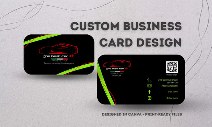 design a custom business card in canva