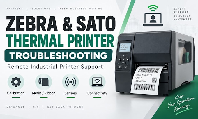 troubleshoot zebra and sato thermal label printers remotely