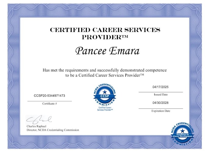 offer career service as a ccsp with 6 years of experience