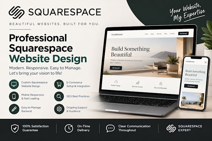 set up a customer squarespace website, built for you