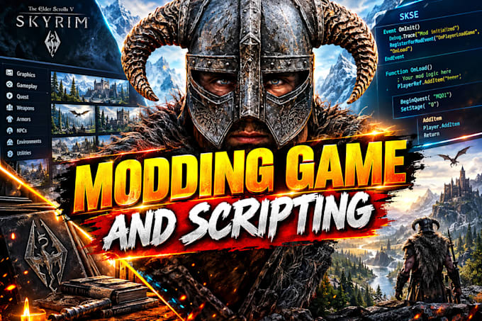 make custom ck3 mod, bg3 mod, skyrim mod, hoi4 mod, game modding and scripting