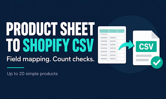 convert up to 20 simple products into a shopify CSV file