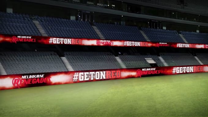 do cricket stadium video and led animation  ribbon board video stadium animation