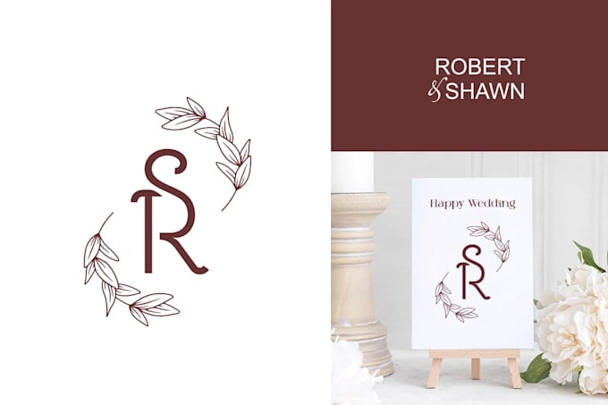 make wedding logo, wedding monogram, floral, invitation or initials design